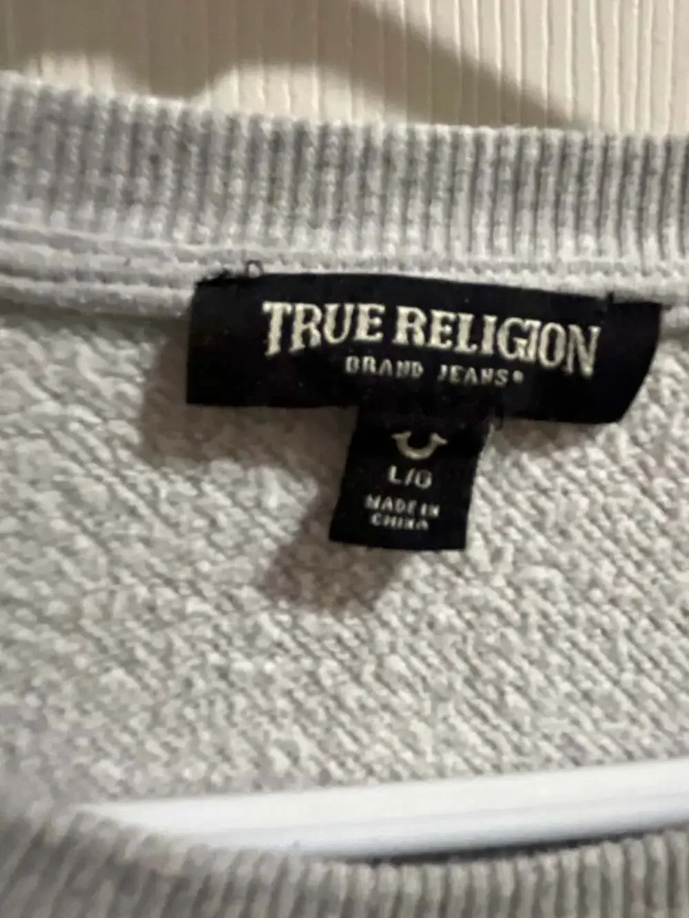 True Religion Buddha Logo Grey Crewneck Sweatshirt